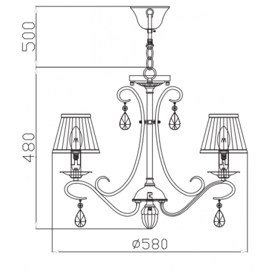 Maytoni chandelier Brionia ARM172-05-G