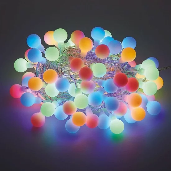 Christmas LED Cherry Ball Light Chain  with remote control, 8 lights modes, 523447 (5,4 m)
