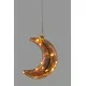 Christmas LED - Glass Moon with Light Chain “Morning Dew“ and 6h timer, 524710