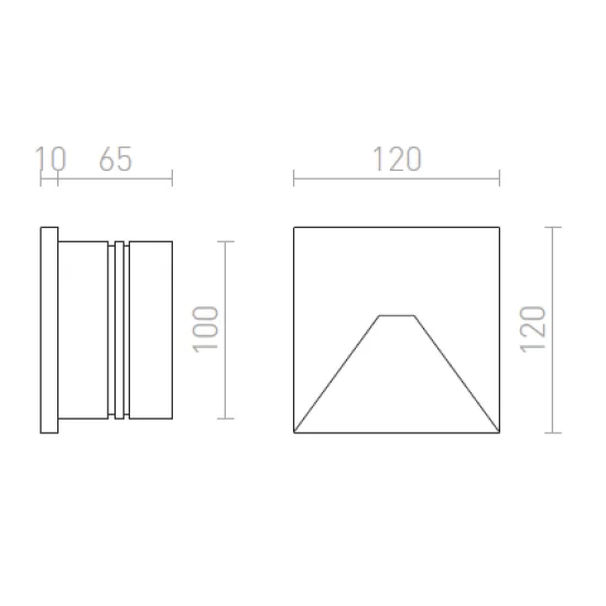 RENDL LED recessed stairs light, terazzo decor 3W, 3000K, 220lm CRISPI, R13094