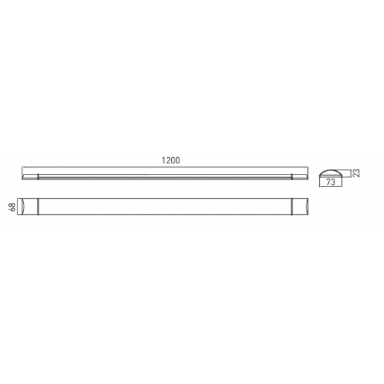 GTV linear LED light fixture ASPIN LD-OLL40W-CB, 40W, 3000K