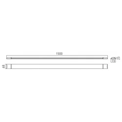 GTV linear LED light fixture ASPIN LD-OLL50W-CB, 50W, 3000K