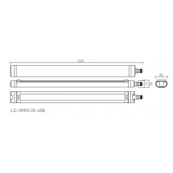 GTV waterproof LED light OMNIA BIS 60W, 4000K, 6000lm, LD-OMN120-60B