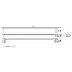 GTV waterproof LED light OMNIA BIS 70W, 4000K, 7000lm, LD-OMN150-70B
