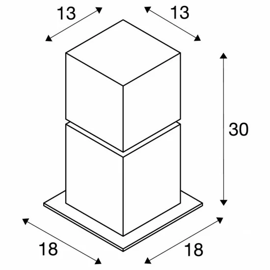 SLV garden luminaire SQUARE POLE 30, 1000344