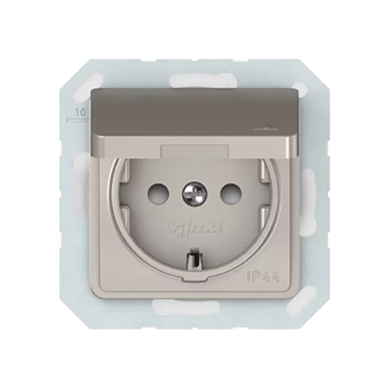 Vilma socket with earthing and cover 16A/205V, RP16-003-02ch
