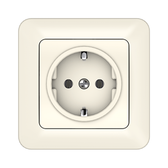 Vilma socket with earthing with frame 16A/205V, RP16-002iv
