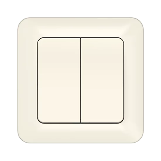 Vilma 2-gang switch with frame insert, P510-020iv
