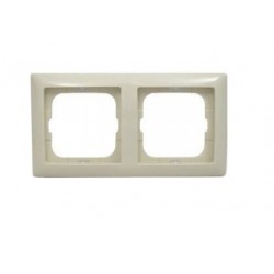 ABB Cover frame with decorative styling frame 2gang frame, ivory, Basic55, 2512-92-507