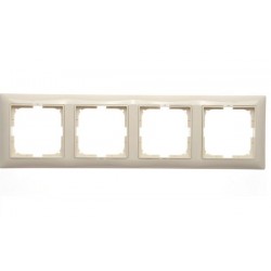ABB Cover frame with decorative styling frame 4gang frame, ivory, Basic55, 2514-92-507