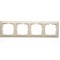 ABB Cover frame with decorative styling frame 4gang frame, ivory, Basic55, 2514-92-507