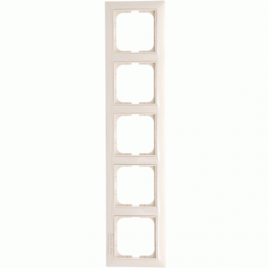 ABB Cover frame with decorative styling frame 5gang frame, ivory, Basic55, 2515-92-507