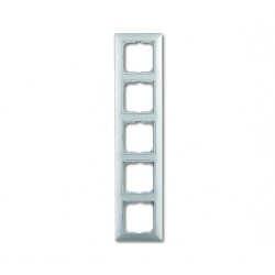 ABB Cover frame with decorative styling frame 5gang frame, white, Basic55, 2515-94-507