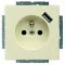 ABB SCHUKO® USB socket outlet shuttered, Ivory Basic55, 20 EUCBUSB-92-507
