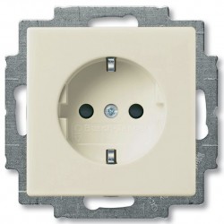ABB SCHUKO® socket outlet shuttered, ivory Basic55 20 EUCKS-92-507