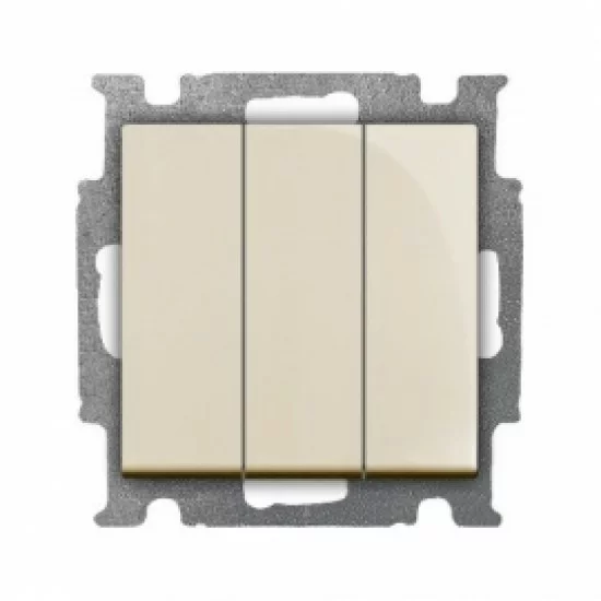 ABB Switch with rocker 3gang 1way, SP, ivory Basic55 106/3/1 UC-92-507 ABB Switch with rocker 3gang 1way, SP, ivory Basic55 106/3/1 UC-92-507