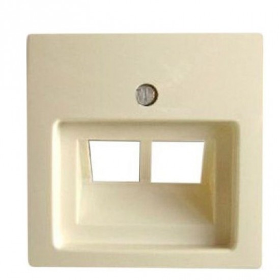 ABB Cover plate 2gang for 2xRJ45, ivory Basic55 1803-02-92-507