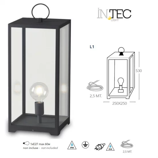 INTEC LIGHT outdoor stand lamp MIRAGE, 1xE27x60W, IP44, LANT-MIRAGE-L1 INTEC LIGHT outdoor stand lamp MIRAGE, 1xE27x60W, IP44, LANT-MIRAGE-L1