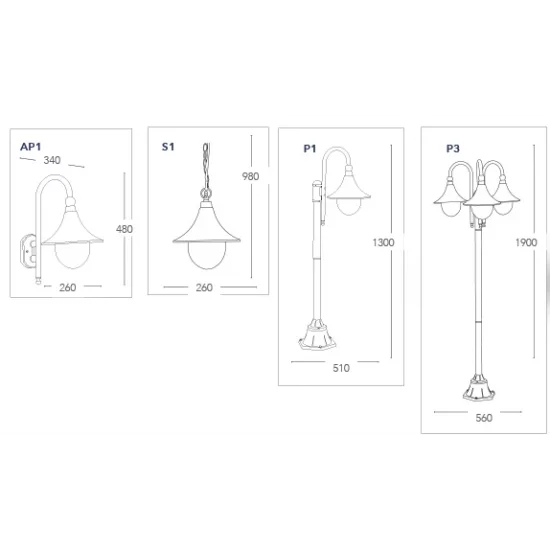 INTEC LIGHT outdoor wall light PAVIA, 1xE27x60W, IP44, LANT-PAVIA-AP1 INTEC LIGHT outdoor wall light PAVIA, 1xE27x60W, IP44, LANT-PAVIA-AP1