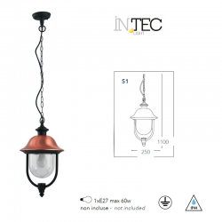 INTEC LIGHT outdoor pendant lamp VENEZIA, 1xE27x60W, IP44, LANT-VENEZIA-S1