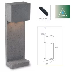INTEC LIGHT free-standing light, garden luminaire ETNA, 2xGU10x35W, IP65, I-ETNA-P2