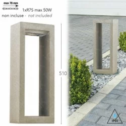 INTEC LIGHT free-standing concrete light, garden luminaire MASAI 1xR7Sx7W, IP65, I-MASAI-P1