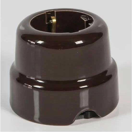 FANTON ceramic socket, brown, 2P+T 16A 250V, F84011BW