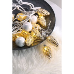 Christmas LED Light Chain with Glass Pine Cones in Vintage Style, 521320 (2,3 m)