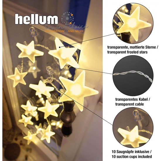 Christmas LED Chain with Stars and 10 suction cups, 570434 (2.0 m)