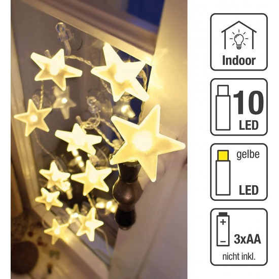 Christmas LED Chain with Stars and 10 suction cups, 570434 (2.0 m)