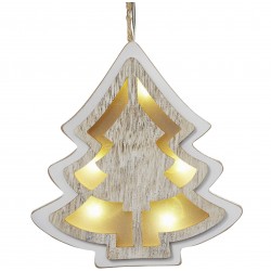 Christmas LED 3D Fir Tree, White-Washed Wood, for Suspending, 521054