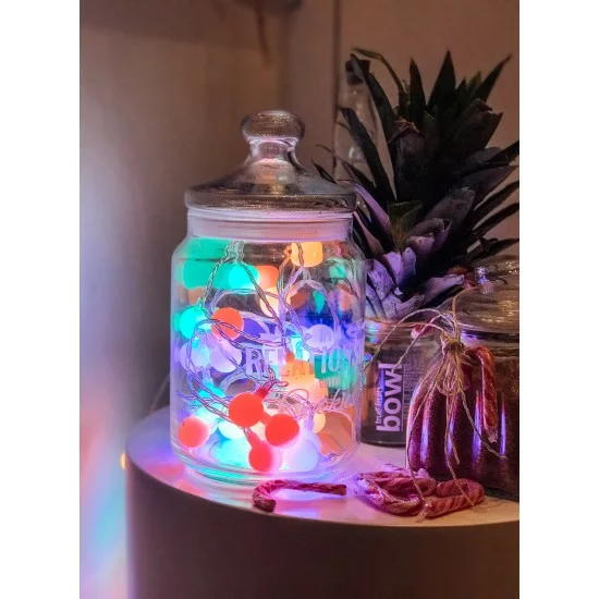 Christmas LED Cherry Ball Light Chain  with remote control, 8 lights modes, 523447 (5,4 m)