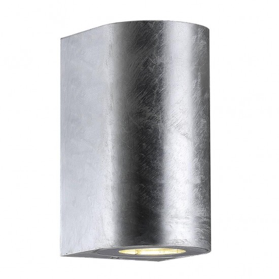 Nordlux outdoor wall light Canto Maxi 2, GU10, 2x28W, IP44, galvanized steel, 49721031