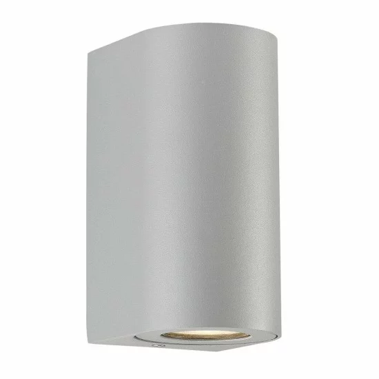 Nordlux outdoor wall light Canto Maxi 2, GU10, 2x28W, IP44, grey, 49721010 Nordlux outdoor wall light Canto Maxi 2, GU10, 2x28W, IP44, grey, 49721010