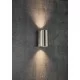 Nordlux outdoor wall light Canto Maxi 2, GU10, 2x28W, IP44, stainless steel, 49721034 Nordlux outdoor wall light Canto Maxi 2, GU10, 2x28W, IP44, stainless steel, 49721034