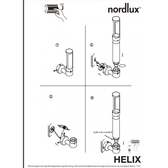 Nordlux outdoor wall lamp Helix 8W, GU10, IP44