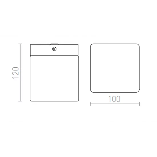 RENDL ceiling lamp LED, 6W, 435lm, 3000K, IP44, ESICA SQ, R12198