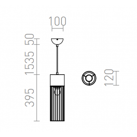 Rendl pendent concrete lamp 1xE27x42W, BURTON, R12931