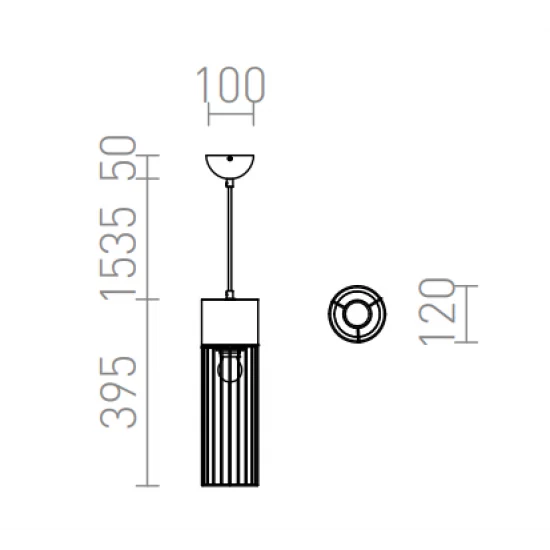 Rendl pendent concrete lamp 1xE27x42W, BURTON, R12931