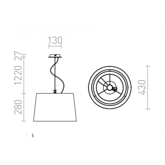 Rendl pendent lamp 1xE27x42W, ESPLANADE, R12483