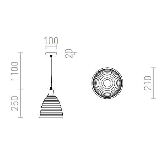 Rendl pendent ceramic lamp 1xE27x28W, FLORIDA, R13298