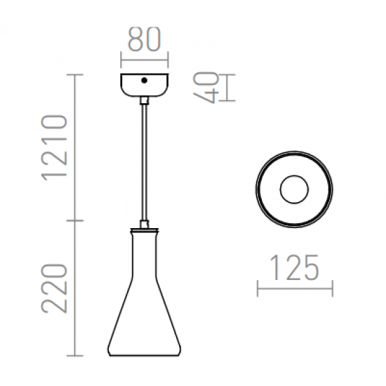 Rendl pendent lamp 1xE14x28W, PULIRE CON, R12663