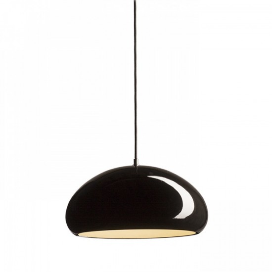 Rendl pendent lamp 1xE27x42W, shiny black, ROZE 40, R11703