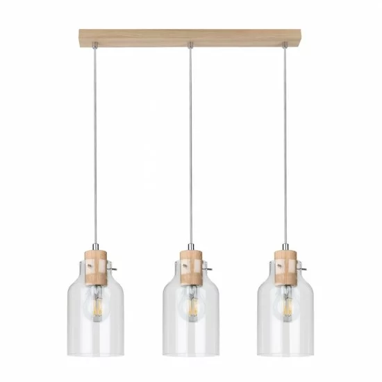 SPOT LIGHT pendant lamp 3xE27x60W, ALESSANDRO 1760374- Oak Wood