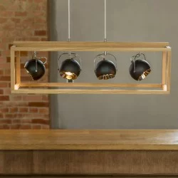 SPOT LIGHT pendant lamp 4xGU10x6W, 2700K, 1280lm, ROY 61640474 - Oak Wood