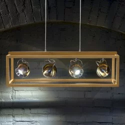 SPOT LIGHT pendant lamp 4xGU10x6W, 2700K, 1280lm, ROY 61670474 - Oak Wood