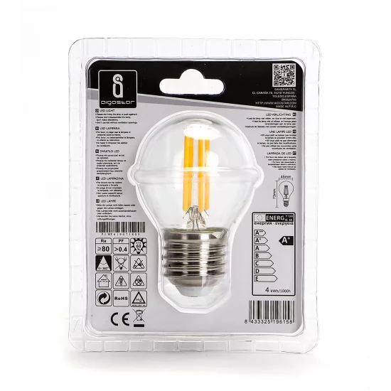 Bulb Filament 4W, 470lm, G45 E27 2700K, 196158