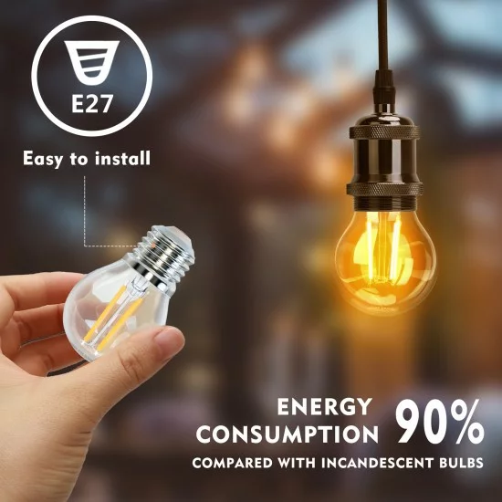 Bulb Filament 4W, 470lm, G45 E27 2700K, 196158