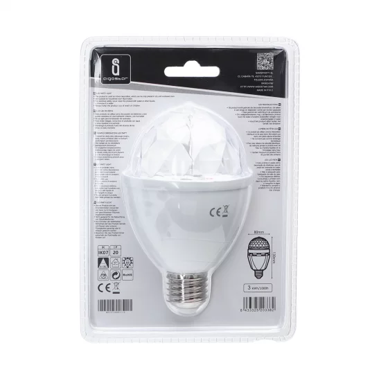 Aigostar LED-Partyscheinwerfer 3W, E27 RGB, IP20, 203382