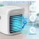 Portatīvais bezvadu ventilators, gaisa dzesētājs ar LED apgaismojumu un USB portu 1-8W/5V, ICE CUBE